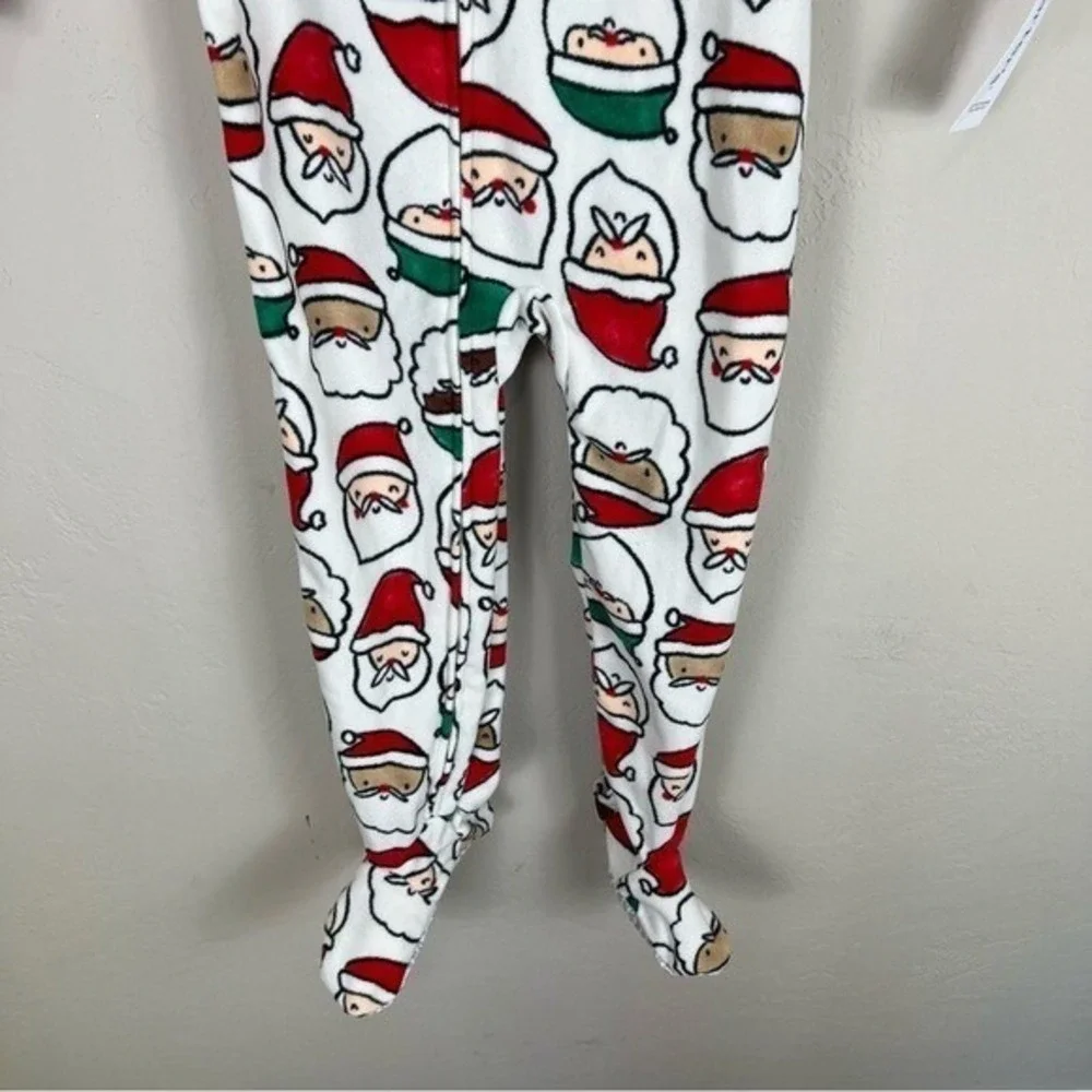 Carter's Santa Clause Fleece Footie Pajamas Christmas Holiday Size‎ 4 NEW